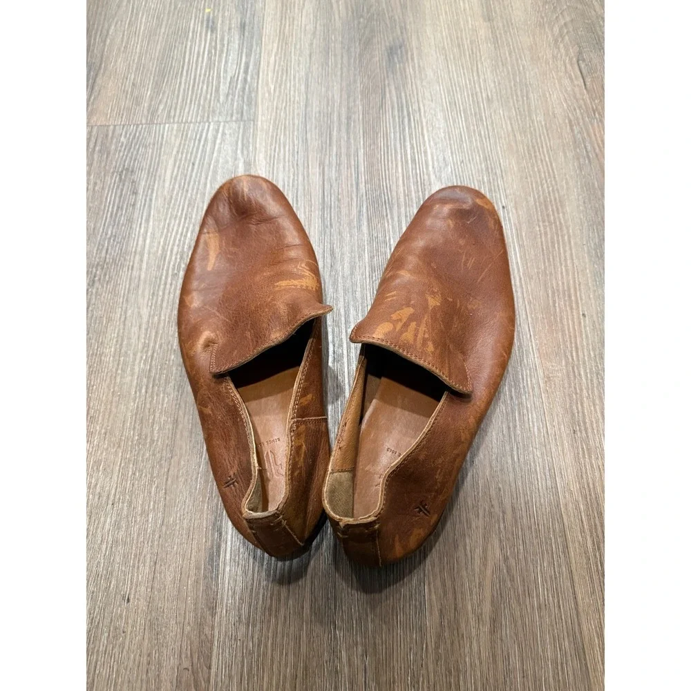 Frye Mens Chris Venetian Loafers Tan Leather Slip On Shoes 9D 3480346-TAN